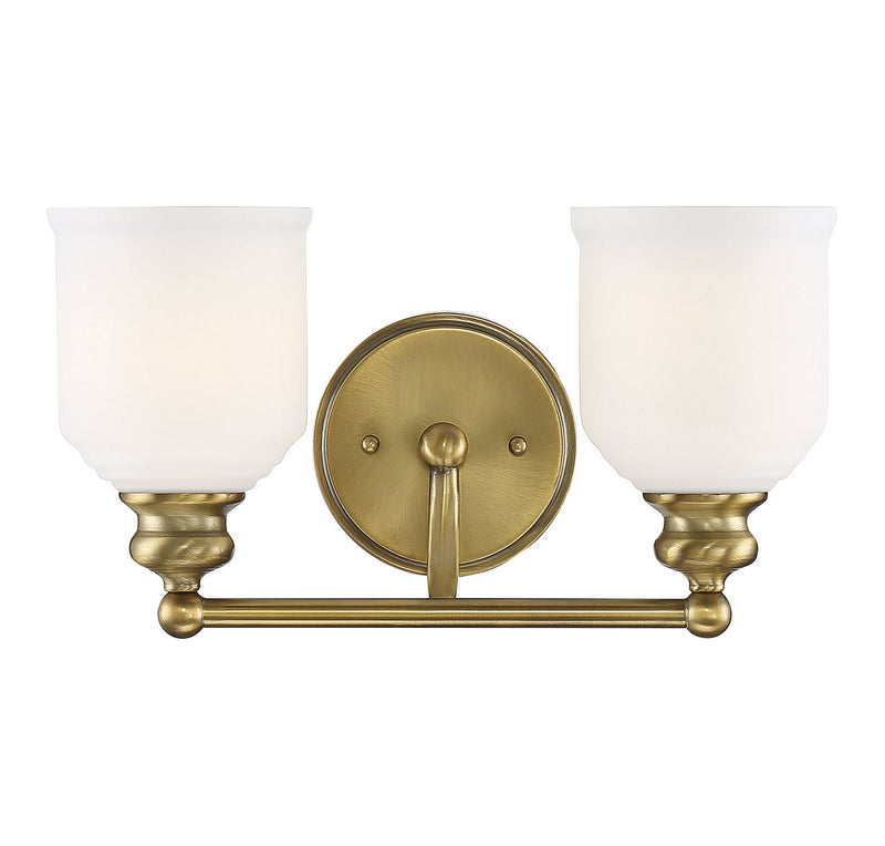 Melrose 2-Light Bath Vanity in Warm Brass