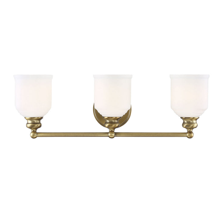 Melrose 3-Light Bath Vanity in Warm Brass