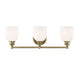 Melrose 3-Light Bath Vanity in Warm Brass