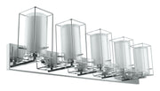 Iride 5x60W vanity Wall Light With Chrome Finish & Clear & White Glass