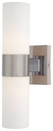 Wall Sconce in Brushed Nickel & Etched Opal Glass