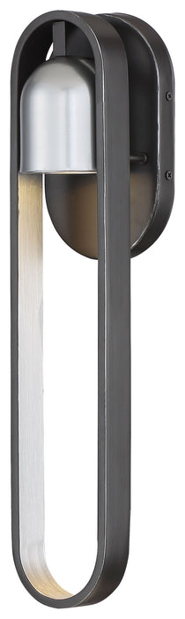 Rocketa Medium Outdoor LED Wall-Light in Artisan Coal with Silver Accents