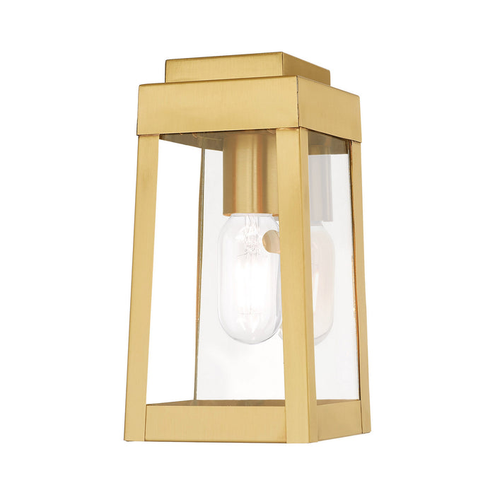 Oslo 1 Light Wall Lantern in Satin Brass - Lamps Expo