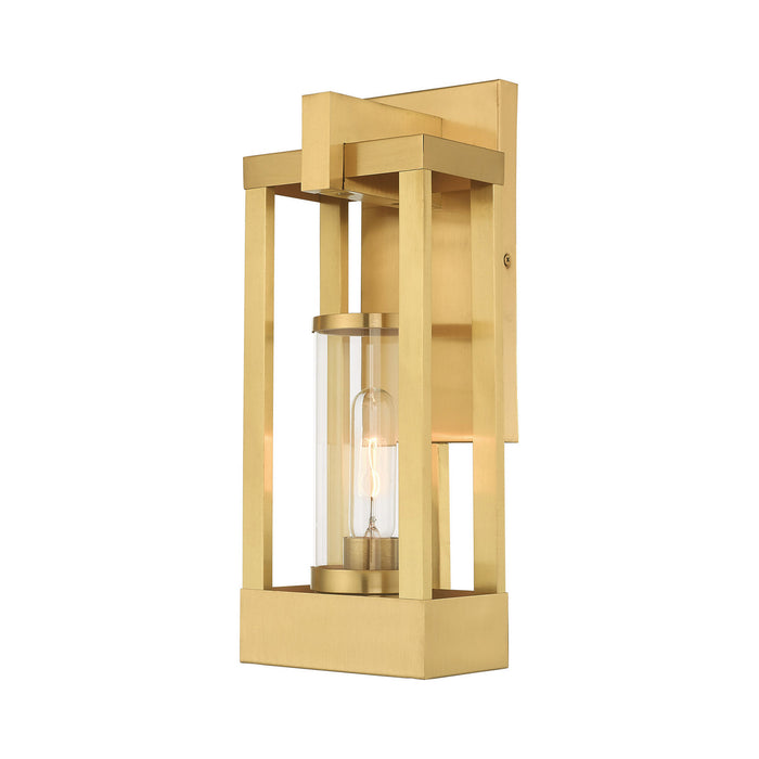 Delancey 1 Light Wall Lantern in Satin Brass - Lamps Expo