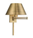 1 Light Swing Arm Wall Lamp in Antique Brass