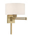 1 Light Swing Arm Wall Lamp in Antique Brass