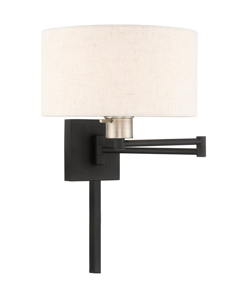 1 Light Swing Arm Wall Lamp in Black