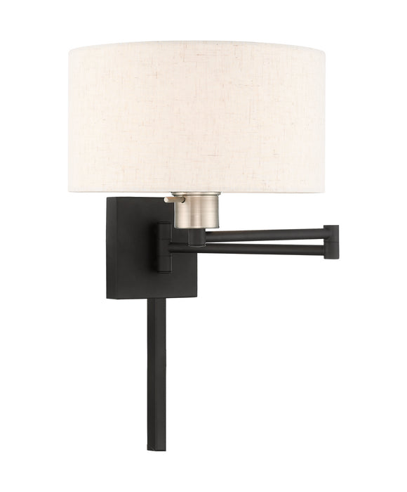 1 Light Swing Arm Wall Lamp in Black