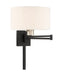1 Light Swing Arm Wall Lamp in Black
