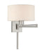 1 Light Swing Arm Wall Lamp in Brushed Nickel