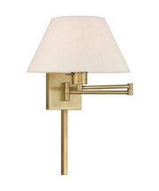 1 Light Swing Arm Wall Lamp in Antique Brass