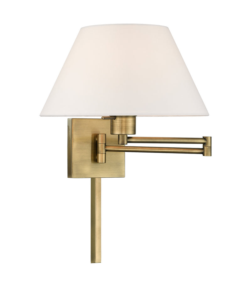 1 Light Swing Arm Wall Lamp in Antique Brass