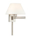 1 Light Swing Arm Wall Lamp in Brushed Nickel