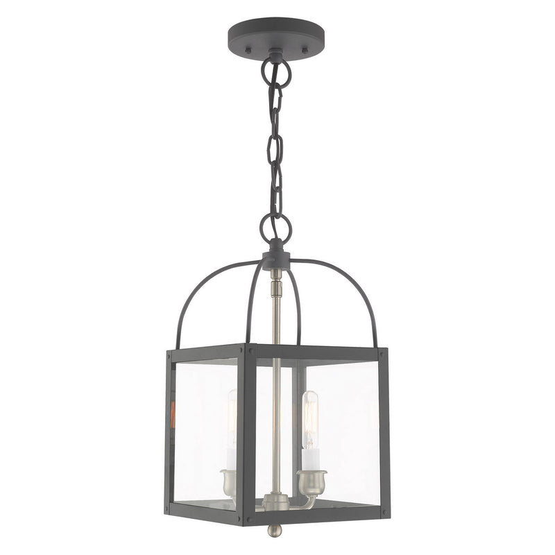 Milford 2 Light Convertible Mini Pendant/Ceiling Mount in Scandinavian Gray