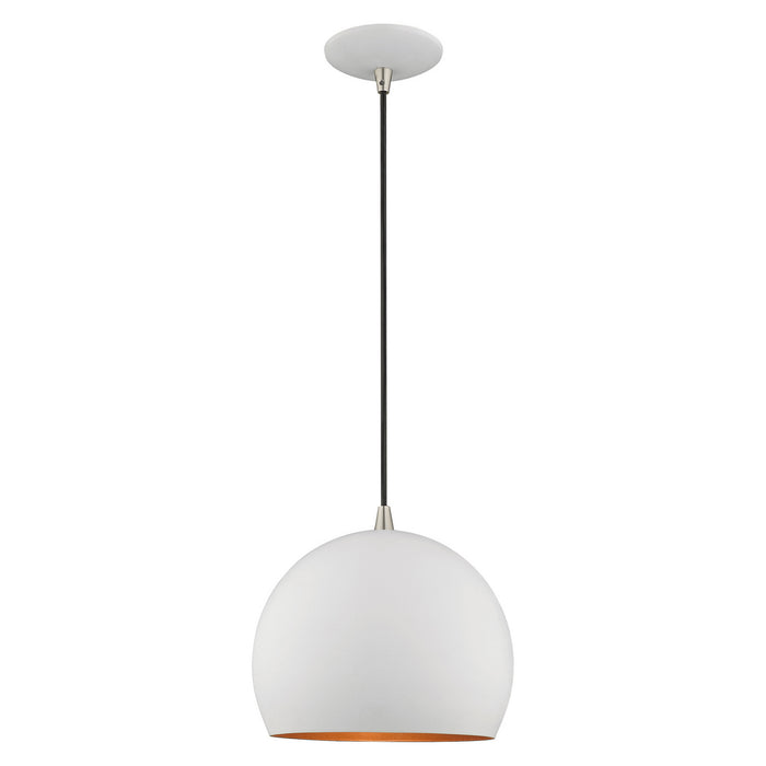 1 Light Mini Pendant in White