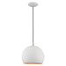 1 Light Mini Pendant in White