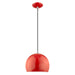 1 Light Mini Pendant in Shiny Red
