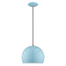 1 Light Mini Pendant in Shiny Baby Blue