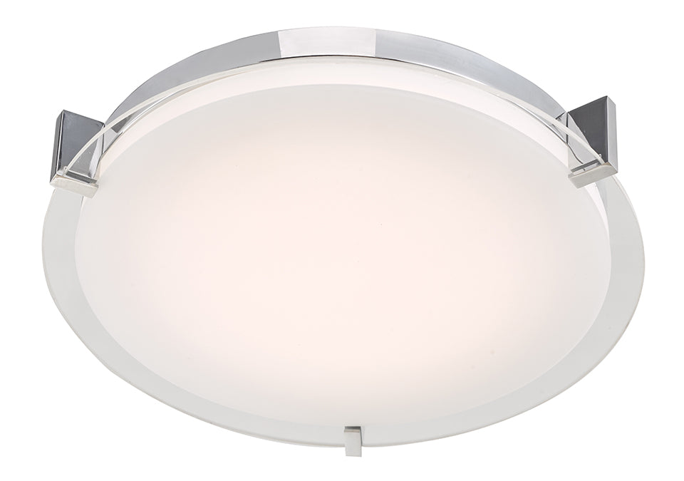 Matrix Flat Round Glass Low Profile Flush-Mount in Chrome - Lamps Expo
