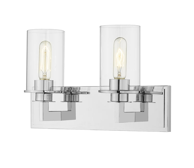 Savannah 2 Light Vanity in Chrome with Clear Glass