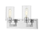 Savannah 2 Light Vanity in Chrome with Clear Glass