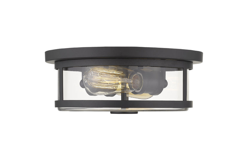 Savannah 2 Light Flush Mount in Bronze with Clear Glass