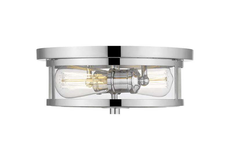 Savannah 2 Light Flush Mount in Chrome with Clear Glass