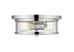 Savannah 2 Light Flush Mount in Chrome with Clear Glass