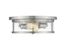 Savannah 2 Light Flush Mount in Brushed Nickel with Clear Glass