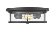 Savannah 2 Light Flush Mount in Bronze with Clear Glass