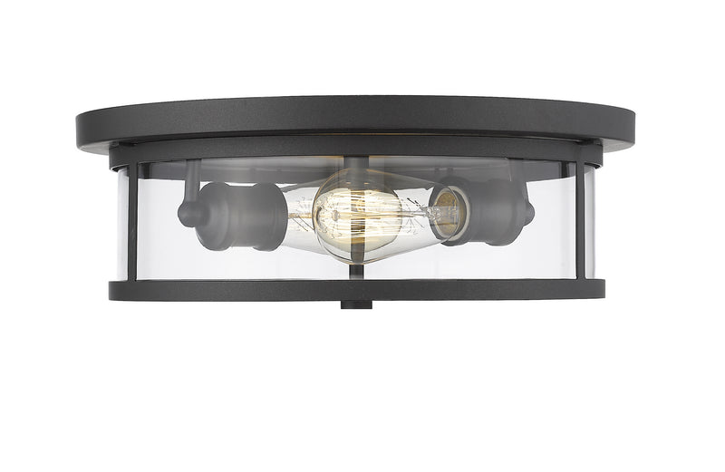 Savannah 2 Light Flush Mount in Bronze with Clear Glass