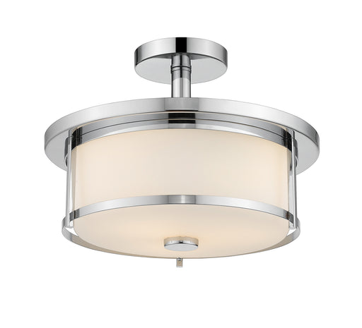 Savannah 2 Light Semi Flush Mount in Chrome with Matte Opal Glass