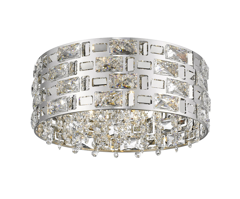 Aludra 5-Light Flush Mount in Chrome - Lamps Expo