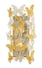 Milan 2-Light Wall Sconce in Gold Leaf with Clear & Honey Handmade Italian Glass