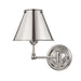 Classic No.1 1 Light Wall Sconce W/ Metal Shade in Polished Nickel with Polished Nickel Shade