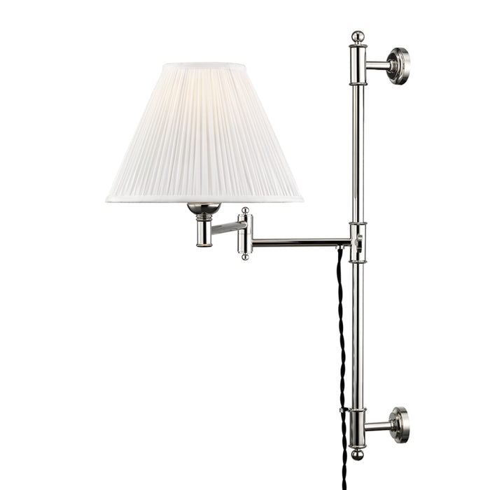 Classic No.1 1 Light Adjustable Wall Sconce in Polished Nickel