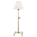 Classic No.1 1 Light Table Lamp in Aged Brass with Off White Silk Shade