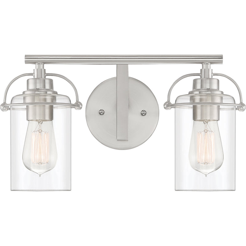 Emerson 2-Light Bath Vanity in Brushed Nickel