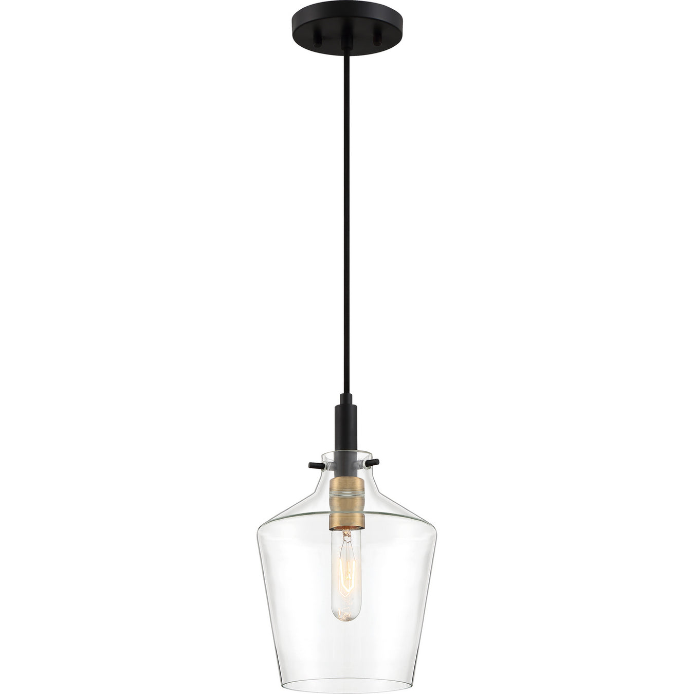 June 1-Light Mini Pendant in Earth Black