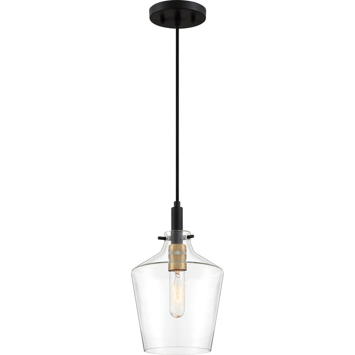 June 1-Light Mini Pendant in Earth Black