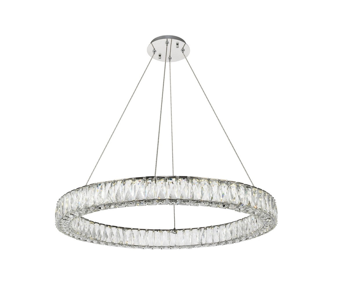 Monroe Chandelier in Chrome with Clear Royal Cut Crystal