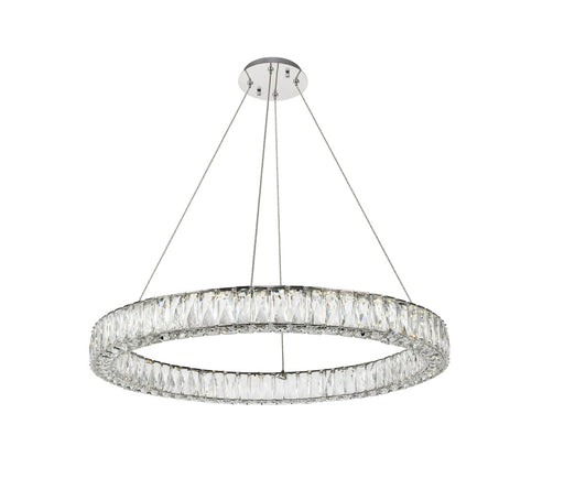 Monroe Chandelier in Chrome with Clear Royal Cut Crystal