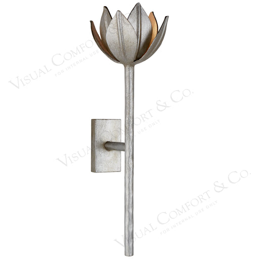 Alberto One Light Wall Sconce in Burnished Silver Leaf