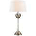Alberto One Light Table Lamp in Burnished Silver Leaf