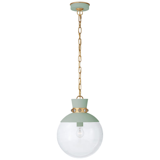 Lucia One Light Pendant in Celedon with Gild