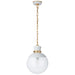 Lucia One Light Pendant in White with Gild