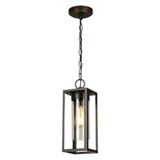 Walker Hill 1x60W Outdoor Pendant With Oil Rubbed Bronze Finish & Clear Glass