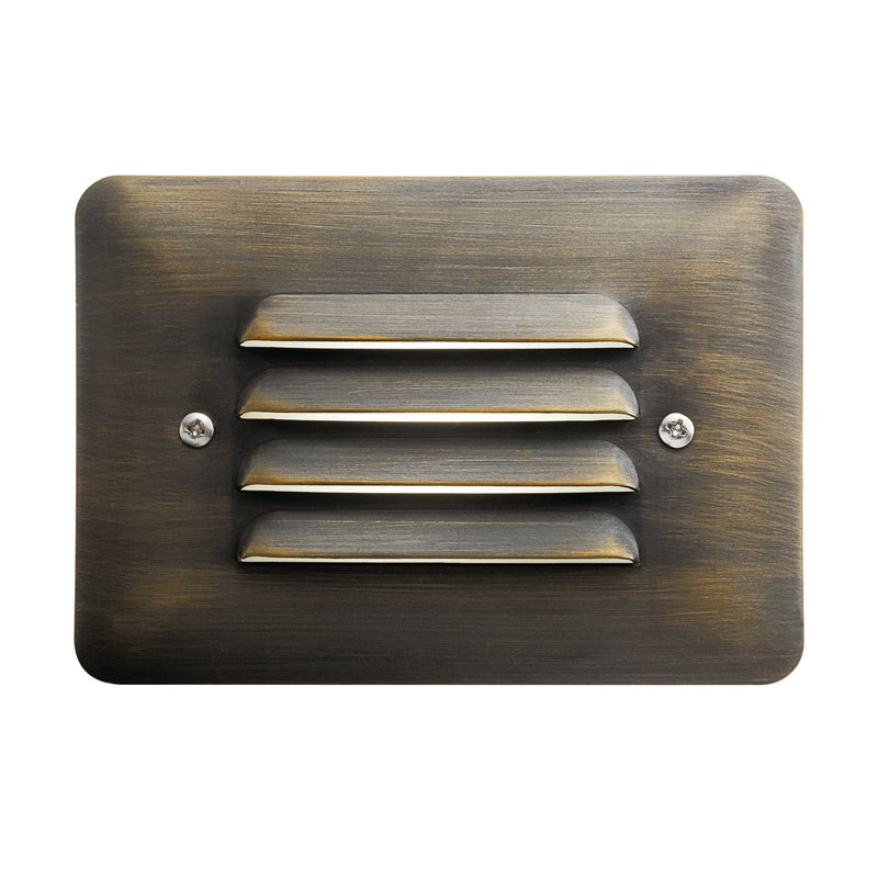 Louvered LED Step Light in Centennial Brass