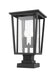 2-Light Outdoor Pier Mounted Fixture in Black with Clear Glass - Lamps Expo