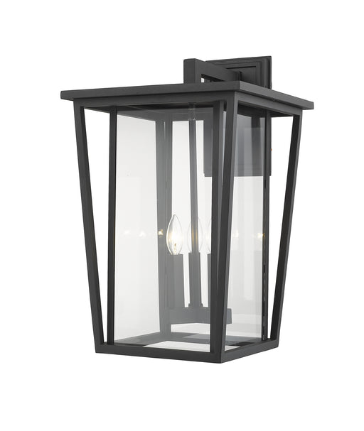Seoul 3-Light Outdoor Wall Sconce in Black with Clear Glass - Lamps Expo